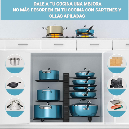 OLLA RACK®-ORGANIZADOR DE OLLAS, SARTENES Y UTENSILIOS COCINA